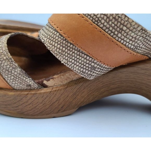 Dansko Jessie Womens Sand Lizard Double Strap Wedge Sandals US 8.5-9 EU 39 - Picture 6 of 15
